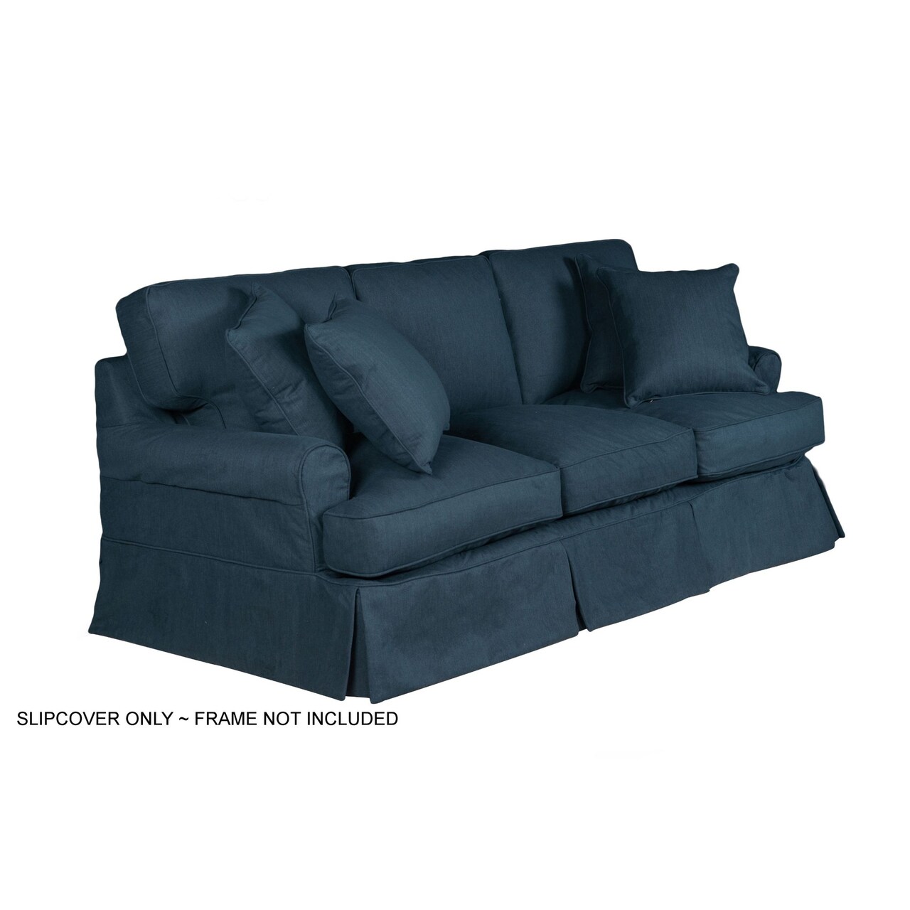The Hamptons Collection Sunset Trading Horizon T-Cushion Sofa Slipcover Performance Fabric Navy Blue